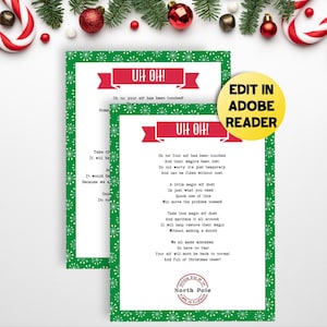 Elf Was Touched Note: Editable Elf Letter (PDF)