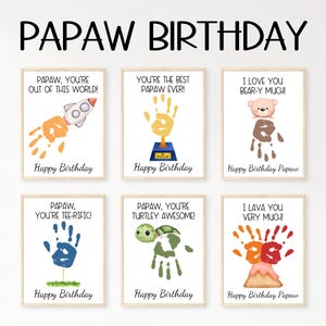 Papaw Handprint Birthday Card Printable, Papaw Gifts from Grandkids, Papaw Birthday Card, Papaw Birthday Gift, Handprint Art Craft