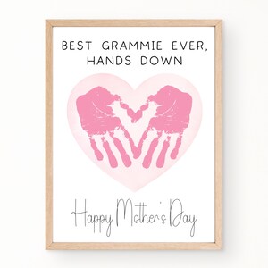 Grammie Mothers Day Handprint Card, Best Grammie Ever, Grammie Gift From Grandchildren, Happy Mothers Day Card Printable