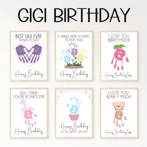 Gigi Birthday Card, Handprint Birthday Card Printable, Gigi Gifts From Grandkids, Happy Birthday Handprint Art for Grandma