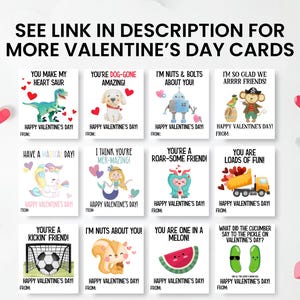 Joke Valentines Day Cards Printable, Kids Valentines Day Jokes Cards, Funny Valentines Cards, Valentine's Day Printable Tags immagine 7