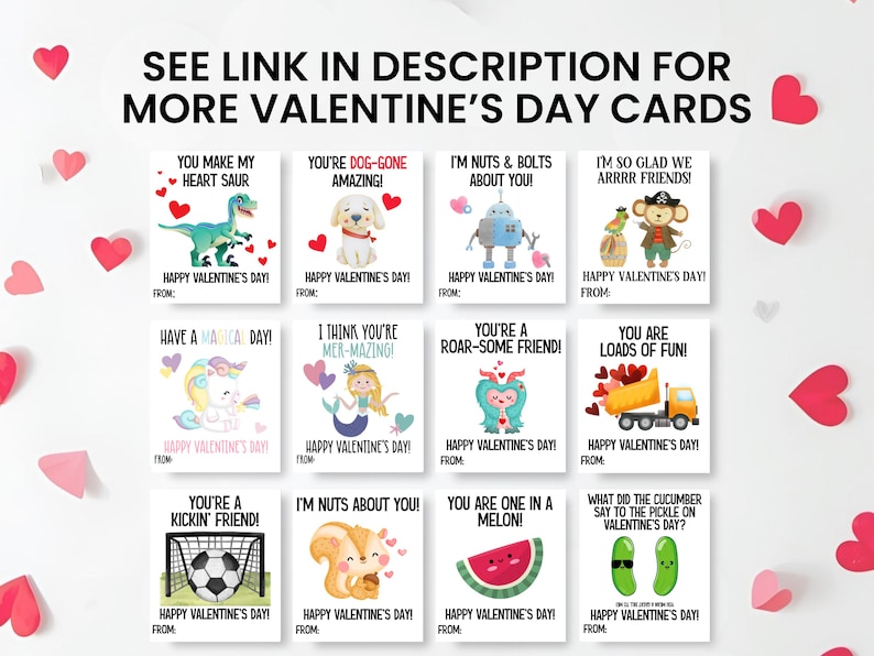 Joke Valentines Day Cards Printable, Kids Valentines Day Jokes Cards, Funny Valentines Cards, Valentine's Day Printable Tags immagine 7