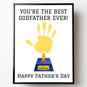 Godfather Fathers Day Gift, Handprint Fathers Day Card Printable, Fathers Day Gift for Godfather, Godfather Gift from Kids, Handprint Card