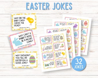 Easter Jokes, Printable Jokes, Easter Lunch Box Joke, Easter Egg Stuffer,  Lunchbox Joke Cards for Kids,  Lunchbox Notes for Kids