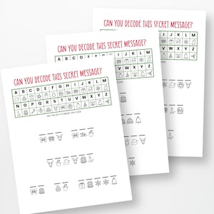 Secret Message Game, Christmas Puzzle for Kids, Holiday Games Printable, Elf Secret Message, Christmas Party Games for Kids