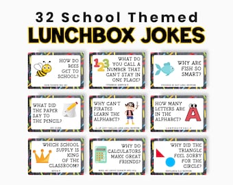 Back to School Lunchbox Jokes: 32 Printable Kids Notes (PDF)