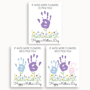 Avo Handprint Mothers Day Card, Mothers Day Gift for Avo, If Avos Were Flowers, Gift From Grandkids, Handprint Art Craft