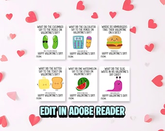 Editable Joke Valentines Day Card, Classroom Valentine Joke Cards for Kids, Valentine Joke Printable, Editable Valentines Day Card for Kids