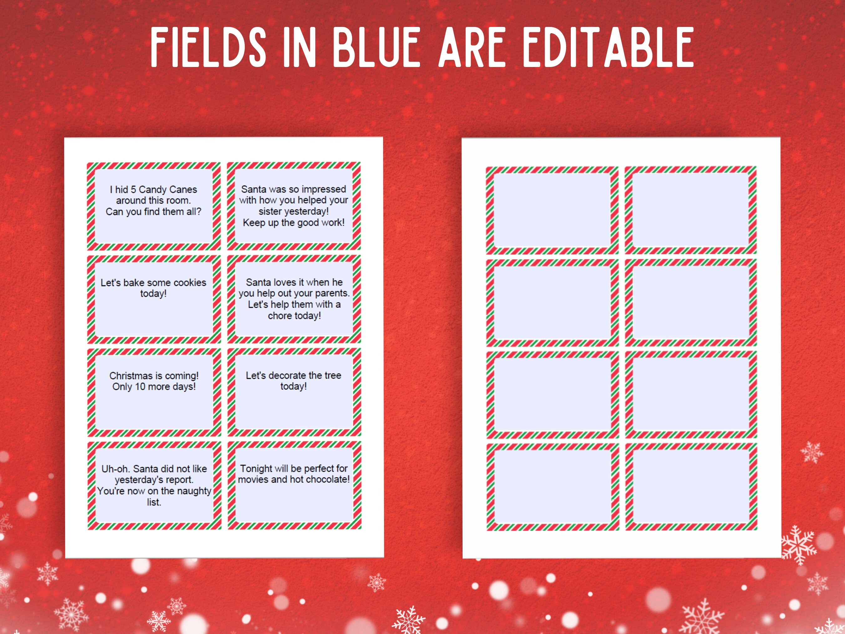 Editable Elf Note Cards Printable Elf Note Template - Etsy