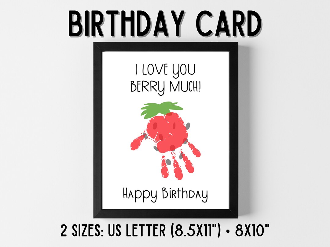 Printable Happy Birthday Handprint Art Handprint Birthday - Etsy