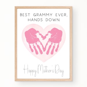 Grammy Handprint Mothers Day Gift, Best Grammy Ever, Grammy Gift From Grandkids, Printable Mothers Day Handprint Card, Handprint Art Grandma