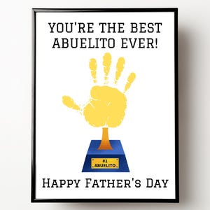 Abuelito Fathers Day Handprint Card, Gift For Abuelito, Grandpa Handprint Craft, Printable Fathers Day Card From Grandkids