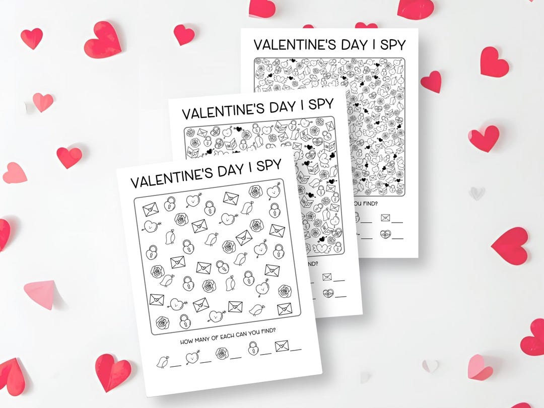 Valentine's Day I Spy Game Printable, I Spy Valentines Classroom ...