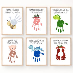 Thank You Handprint Art, Gift From Kids, Thank You Card Printable, Kids Handprint Keepsake, Doctor Nurse Teacher Coach Thank You