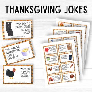 32 Printable Thanksgiving Jokes for Kids, Lunchbox Jokes, Thanksgiving Lunchbox Notes, Kids Lunch Notes, Funny Dad Jokes, Lunch Box Jokes