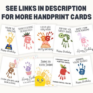 Grandma Mother's Day Handprint Card, Grandma Handprint Art, Printable Mothers Day Card, Gift from Grandkids image 9