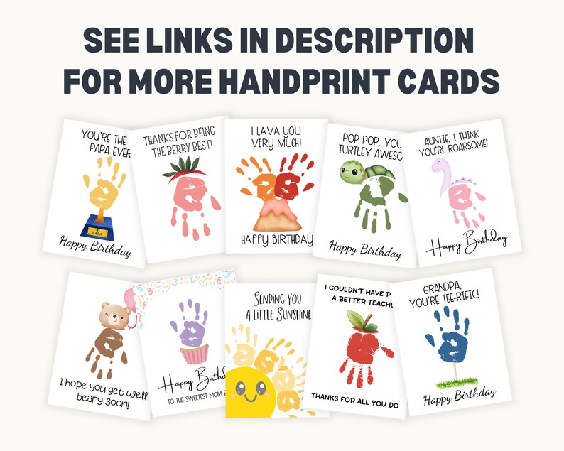 Grandma Mother's Day Handprint Card, Grandma Handprint Art, Printable Mothers Day Card, Gift from Grandkids image 9
