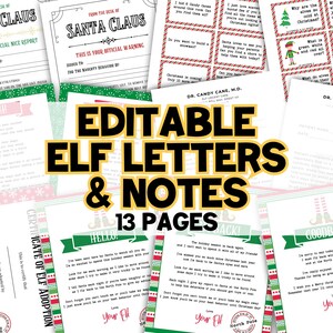 Editable Elf Letters & Notes Kit: Printable Elf Arrival, Goodbye, Sick Notes, Warning Letter, Nice Report, Jokes