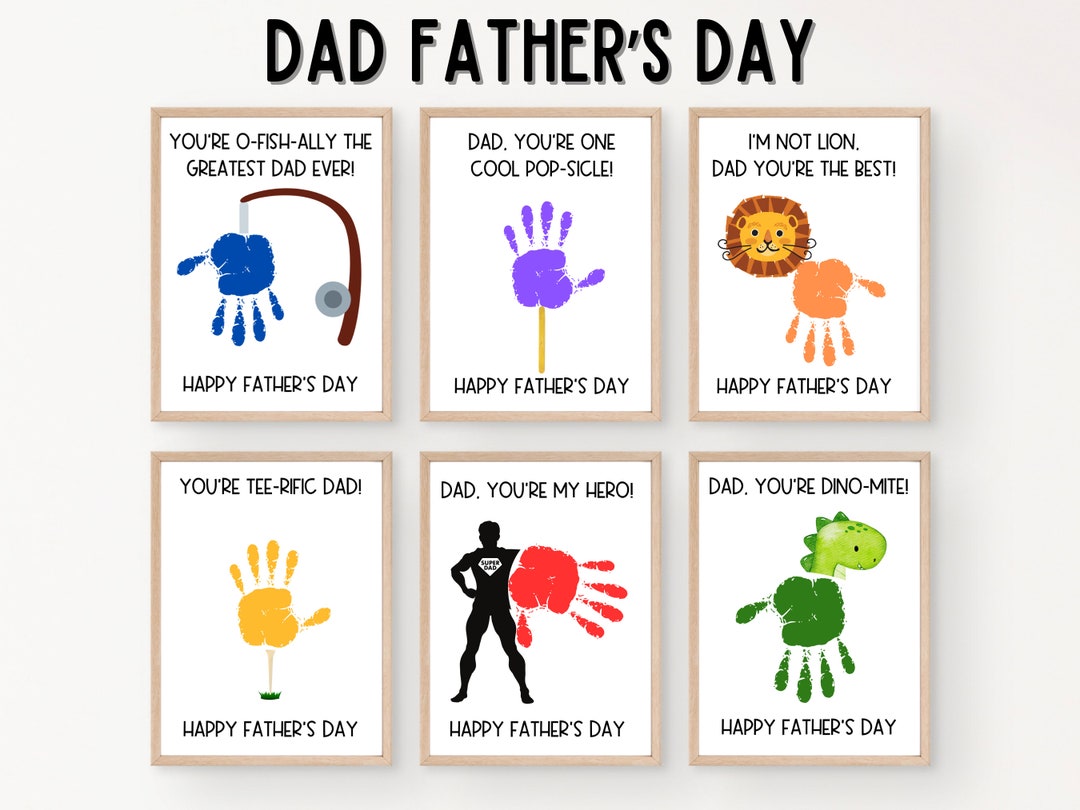 Father's Day Handprint Art: DIY Card Keepsake (PDF) Israel