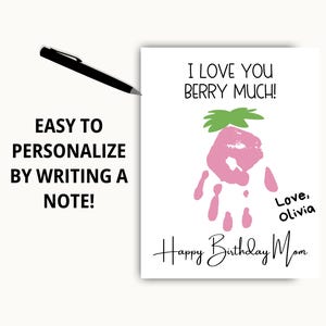 Mom Handprint Birthday Card Printable, Happy Birthday Mom Card, Gift for Mom Birthday Handprint, Mom Handprint Gift from Kids image 4