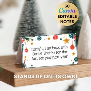 Editable Elf Notes Stand-Up, Printable Elf Note Cards, Canva Template, Note from Elves