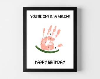 Summer Birthday Card Handprint Art Craft, Birthday Handprint Printable, Hand Print Card, Handprint Birthday Card, Happy Birthday Card PDF