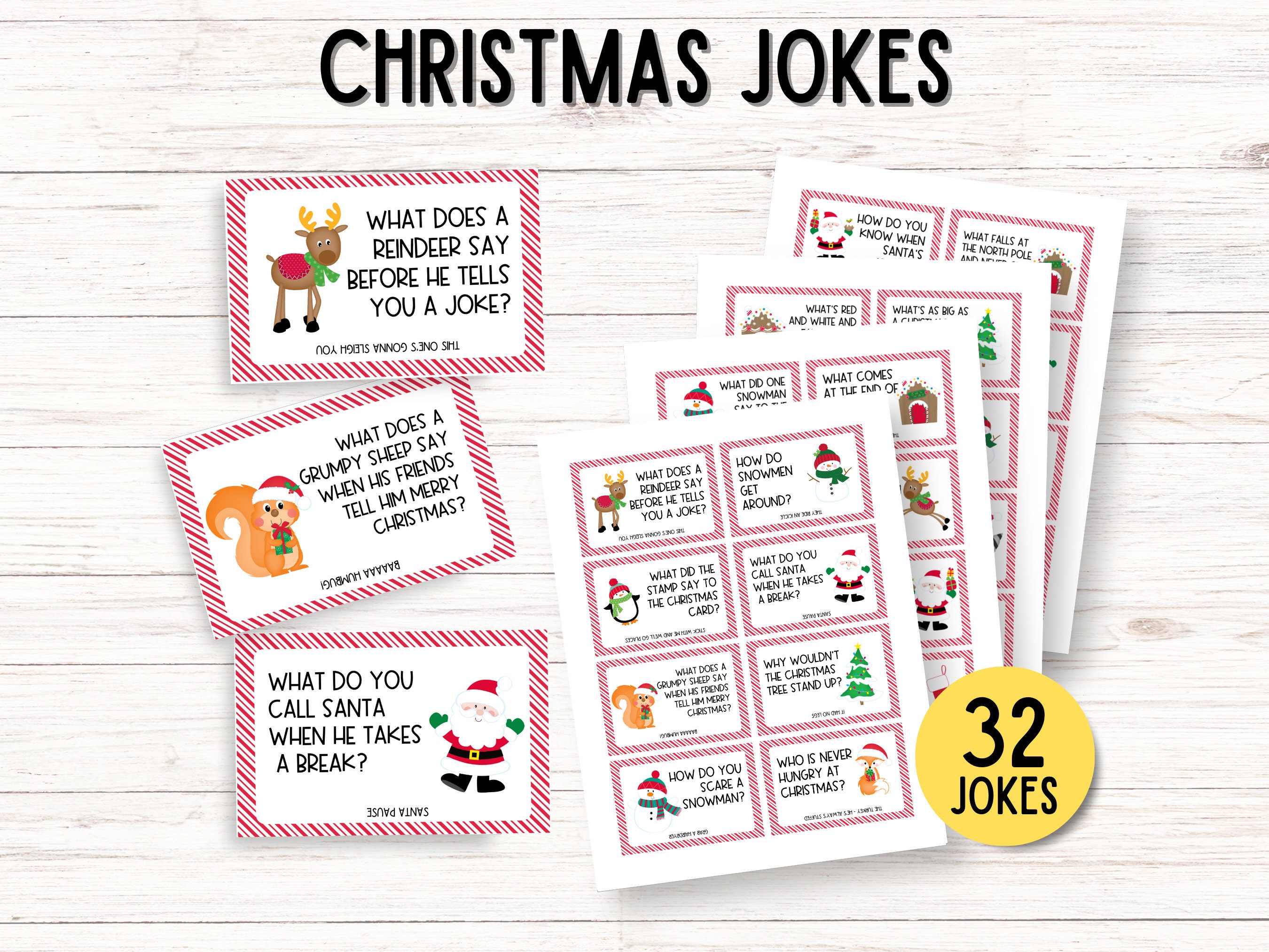 Christmas Jokes Printable, Christmas Cracker Jokes, Lunchbox Jokes for ...