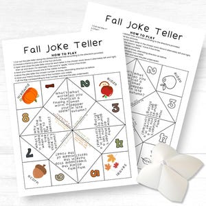 Fall Jokes Cootie Catcher: Printable Fortune Teller Game (PDF)