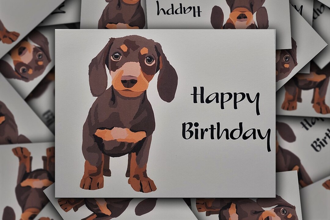Dachshund Birthday Card Doxie Dachshund Hot Dog Gift Card - Etsy