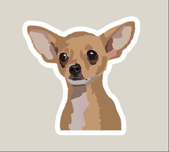Chihuahua Dog Sticker, Die Cut Vinyl, Water Bottle, Laptop, Phone