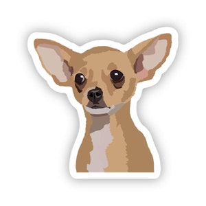 Chihuahua Dog Sticker, Die Cut Vinyl, Water Bottle, Laptop, Phone Case ...