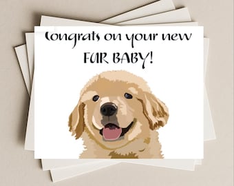 Felicitaciones por un nuevo cachorro Golden Retriever, mamá de un perro Golden Retriever, tarjeta para un nuevo cachorro, tarjeta de regalo para un nuevo cachorro, tarjeta de felicitación para una nueva mascota