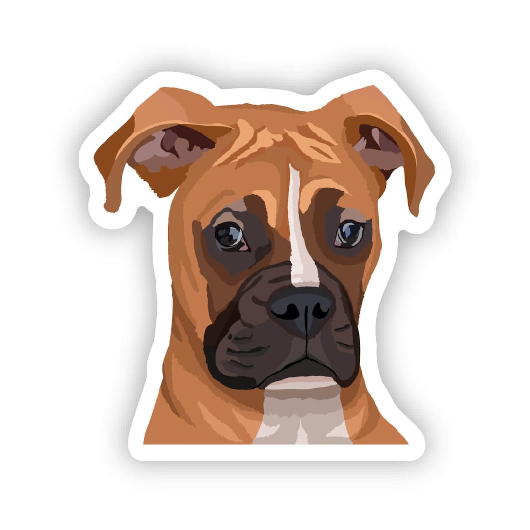 Boxer Dog Sticker, Die Cut Vinyl, Water Bottle, Laptop, Phone Case