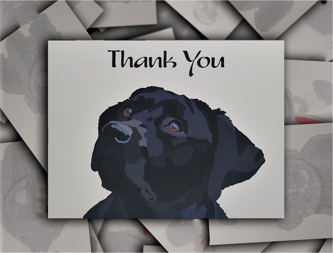 Black Labrador Thank You Card, Black Labrador Dog Gift Card, Lab Puppy