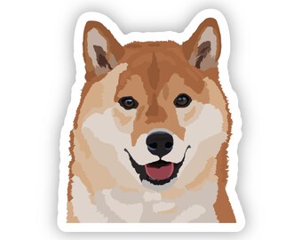 Pegatina de perro Shiba Inu, Vinilo troquelado, Botella de agua, Portátil, Funda para teléfono, Impermeable, Apto para lavavajillas, Resistente a arañazos y a la decoloración