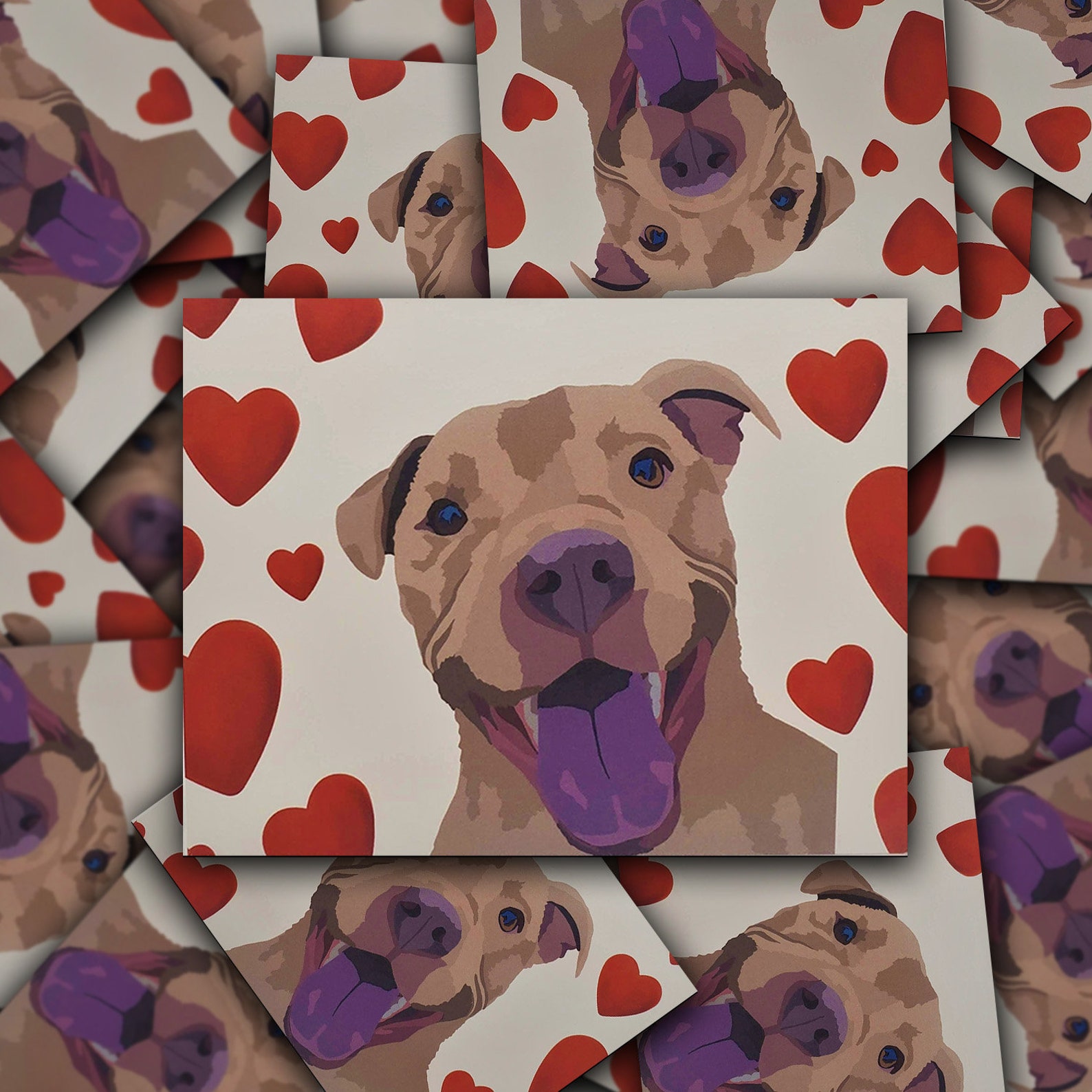 Pit Bull Terrier Love Valentine Anniversary Card Single Card Etsy