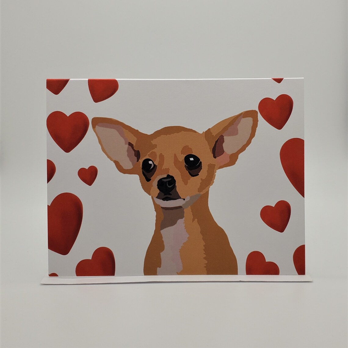 Chihuahua Love Valentine Anniversary Card, Fawn Tan Chihuahua Dog Gift