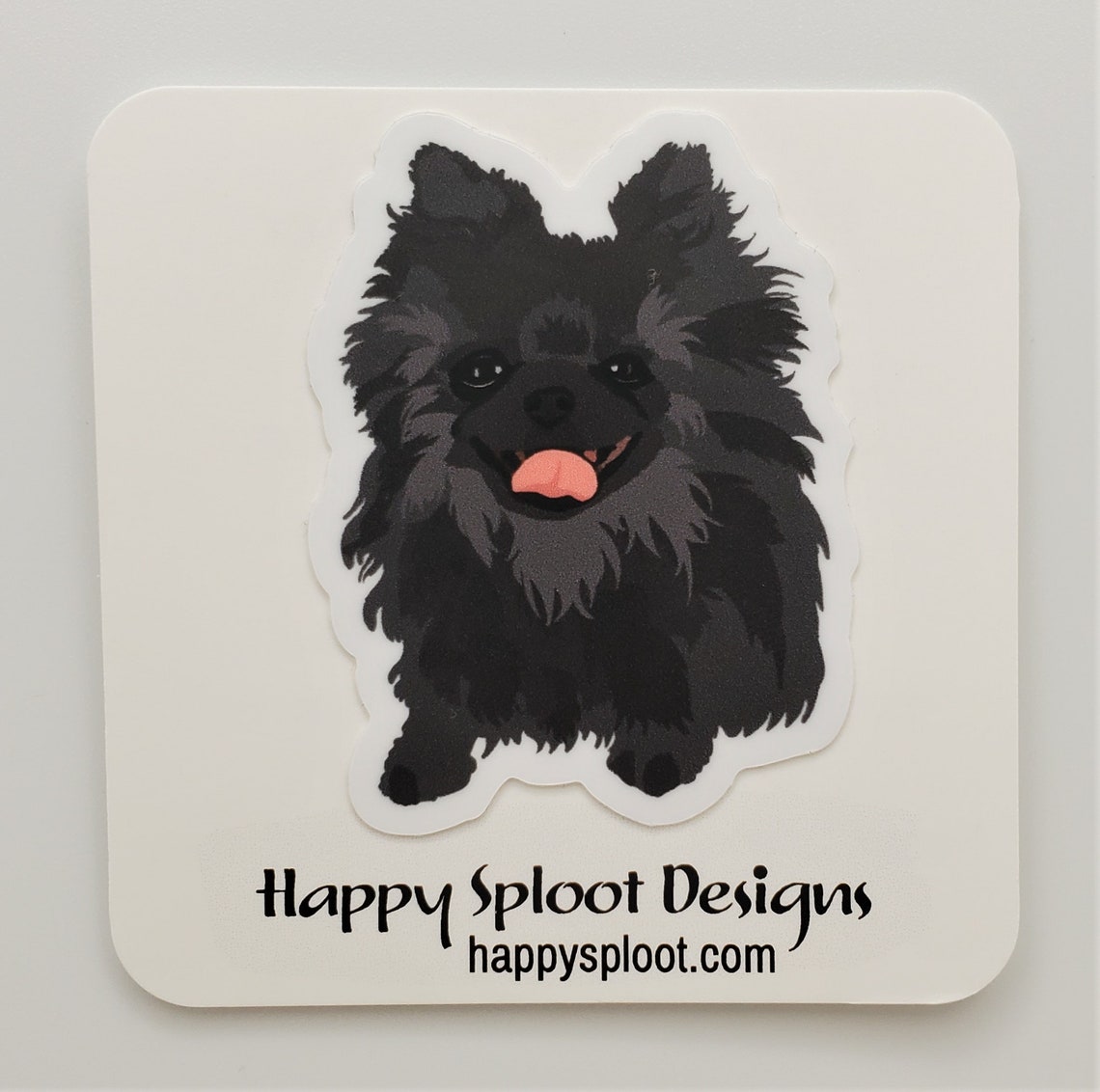 Pomeranian Black Gray Dog Sticker, Die Cut Vinyl, Water Bottle, Laptop ...