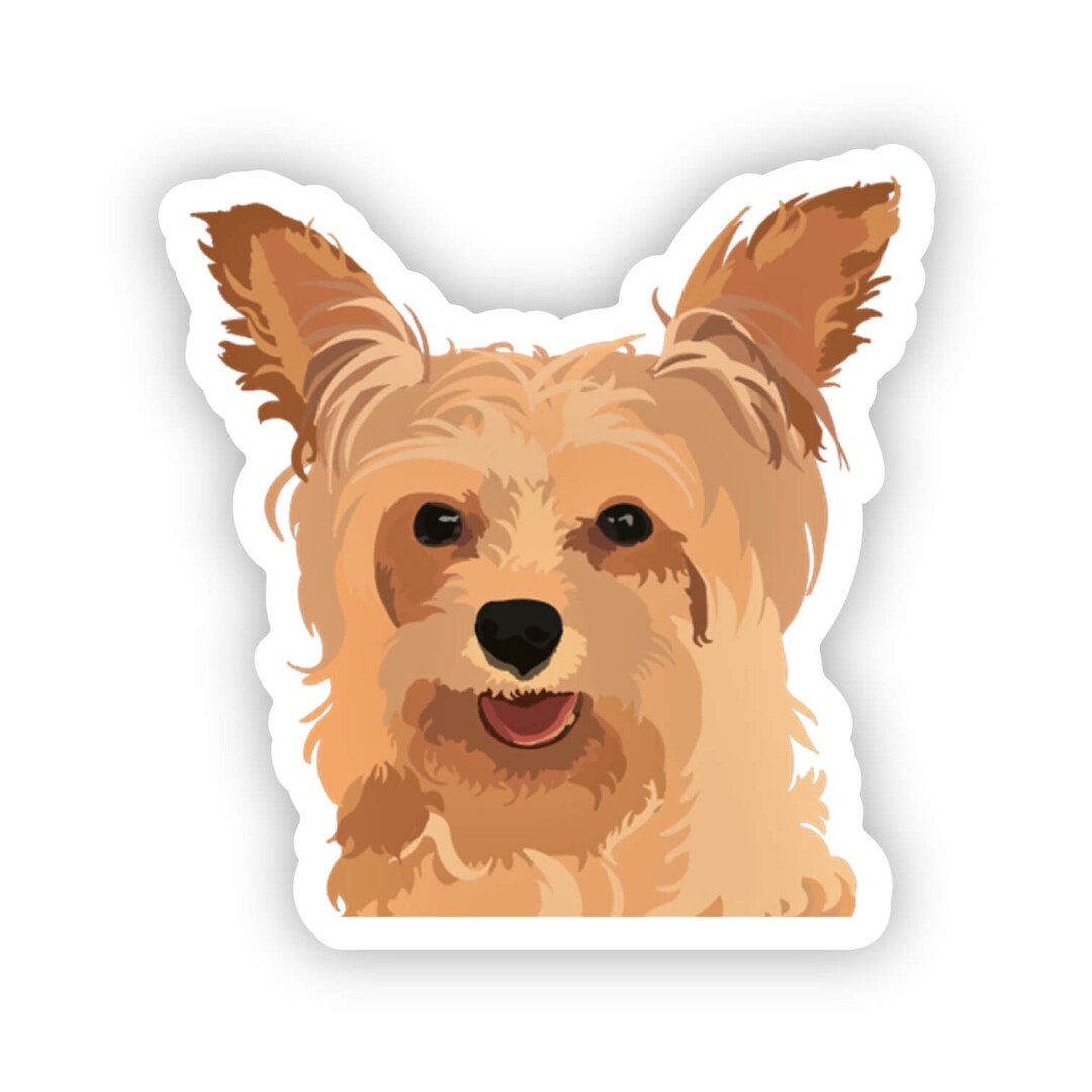 Yorki Sticker Transparent Yorkshire Terrier Yorkie Dog Sticker, Die Cut Vinyl, Water Bottle ...