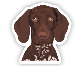 GSP German Shorthaired Pointer Dog Sticker, Die Cut Vinyl, Water Bottle, Laptop, Phone Case, Waterproof, Dishwasher Safe, Scratch Resistant