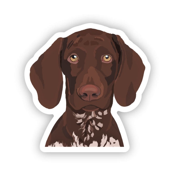 GSP German Shorthaired Pointer Dog Sticker, Die Cut Vinyl, Water Bottle, Laptop, Phone Case, Waterproof, Dishwasher Safe, Scratch Resistant