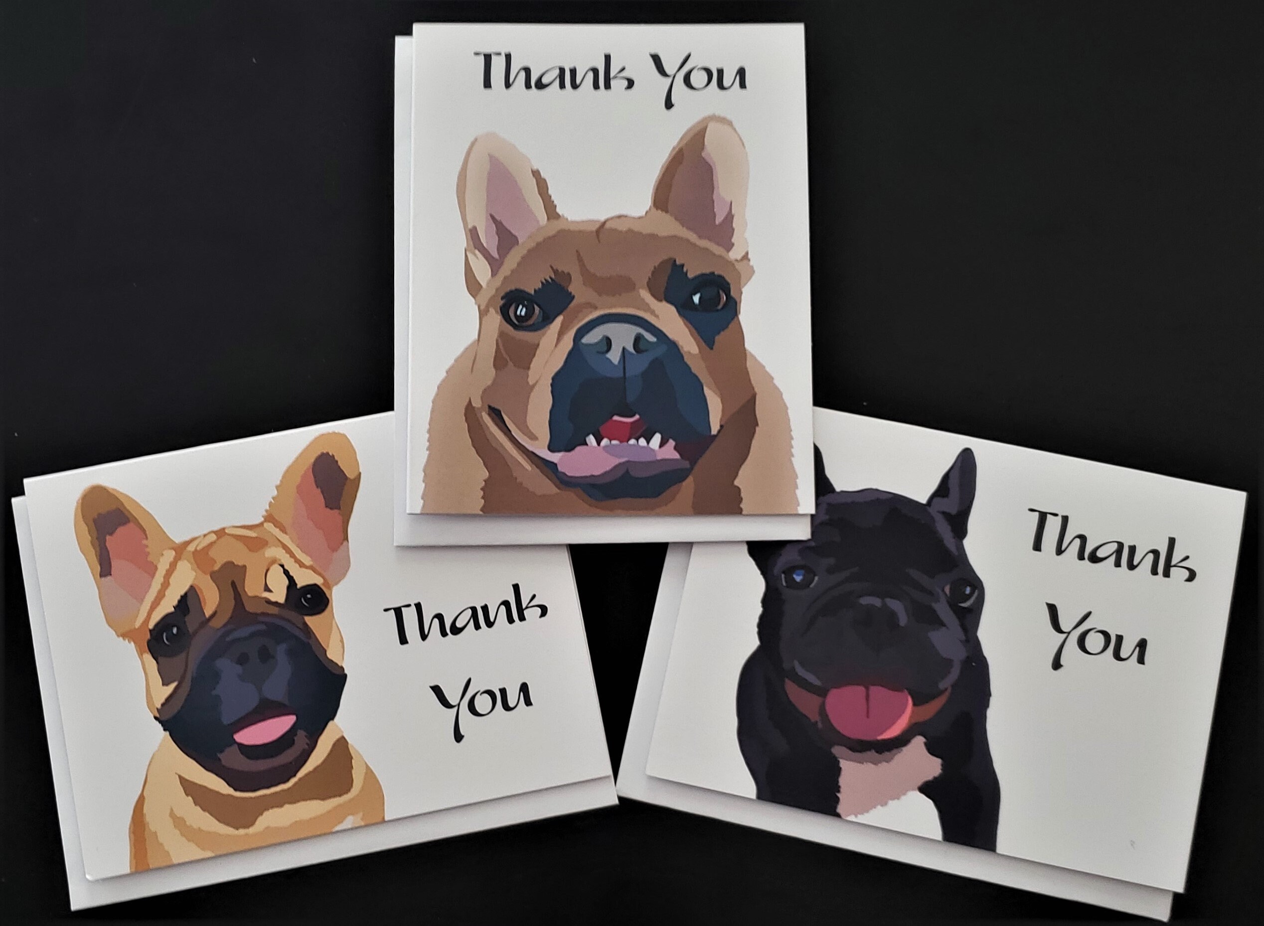 Mix of French Bulldog Thank You Cards Pack of 3 or 6 - Etsy