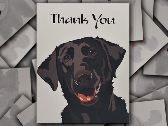 Grußkarte Schwarzer Labrador | 12,7x17,8 Cm | Blanko | Für Geburtstag & Dankeschön