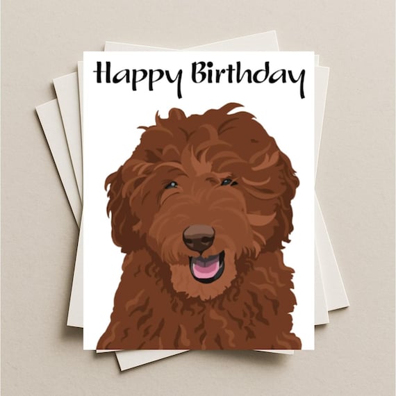 Goldendoodle Geburtstagskarte – 12,7x17,8 Cm, Mit Hundemotiv, Innen Blanko, Inkl. Umschlag