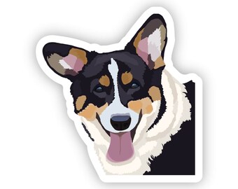 Pegatina de perro Pembroke Welsh Corgi, vinilo troquelado, ideal para botella de agua, portátil o funda de teléfono. Resistente al agua, al lavavajillas, a los arañazos y a la decoloración.