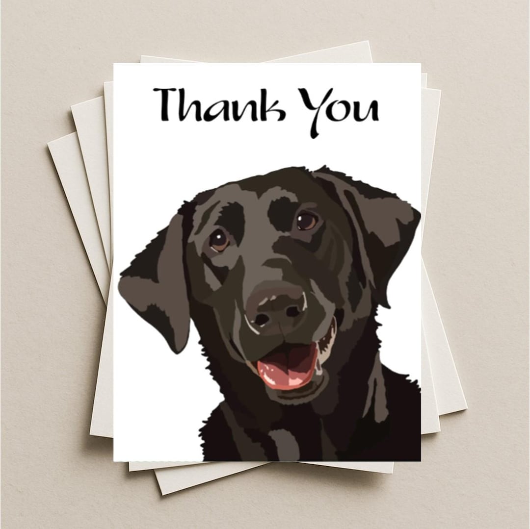 Grußkarte Schwarzer Labrador | 12,7x17,8 Cm | Blanko | Für Geburtstag & Dankeschön