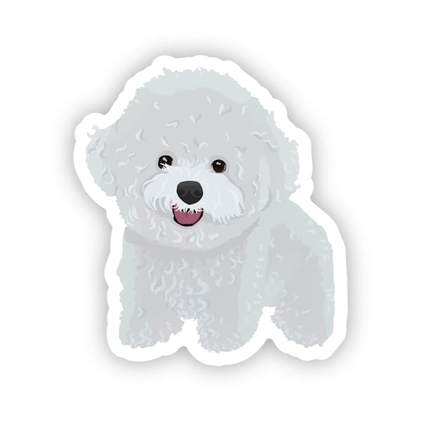 Bichon Frise Dog Sticker, Die Cut Vinyl, Water Bottle, Laptop, Phone Case, Waterproof, Dishwasher Safe, Scratch and Fade Resistant