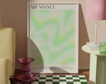 Aura Poster, Gradient Aesthetic Poster, Green Danish Pastel Wall Art, Indie Room Decor, Angel Number Print, DIGITAL