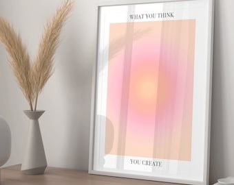 Ästhetische Aura Poster, Affirmation Gradient Art Print, Danish Pastell Poster, Indie Decor, Attraktion Wandkunst, Wandkunst, Danish Pastel