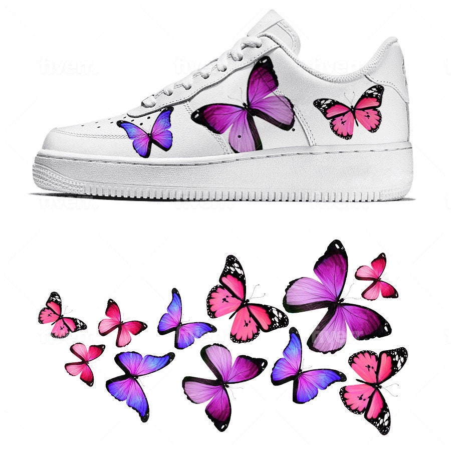 purple butterfly air force ones